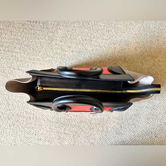 NWT Celine Céline Mini Luggage Tri Colour Color Luggage Travel Leather Tote Bag - Picture 6 of 16